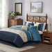 Serene - King Embroidered Piece Comforter (Set of 7) - Navy - Simple Home Plus