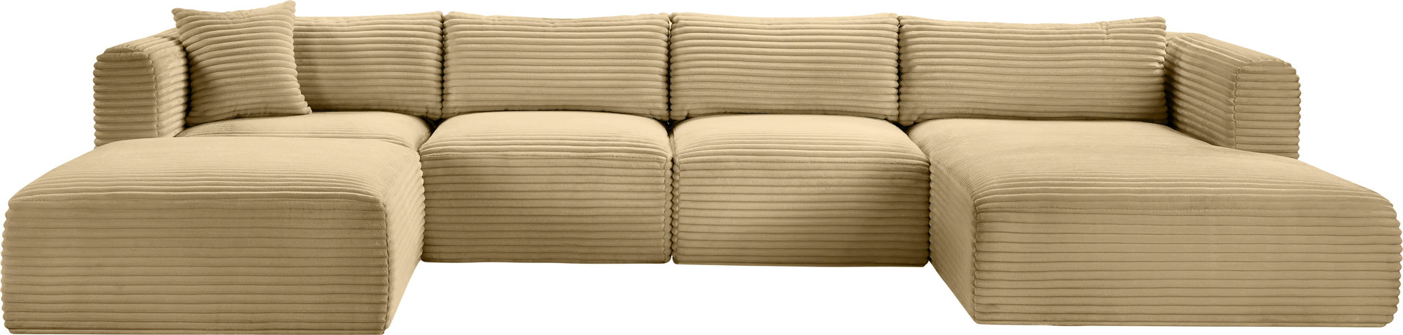 Shaggy - 5 Piece Modular Sectional With Chaise And Ottoman - Simple Home Plus