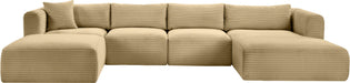 Shaggy - 5 Piece Modular Sectional With Chaise And Ottoman - Simple Home Plus