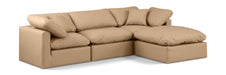 Indulge - Faux Leather 4 Piece Modular Sectional With Chaise - Tan - Simple Home Plus