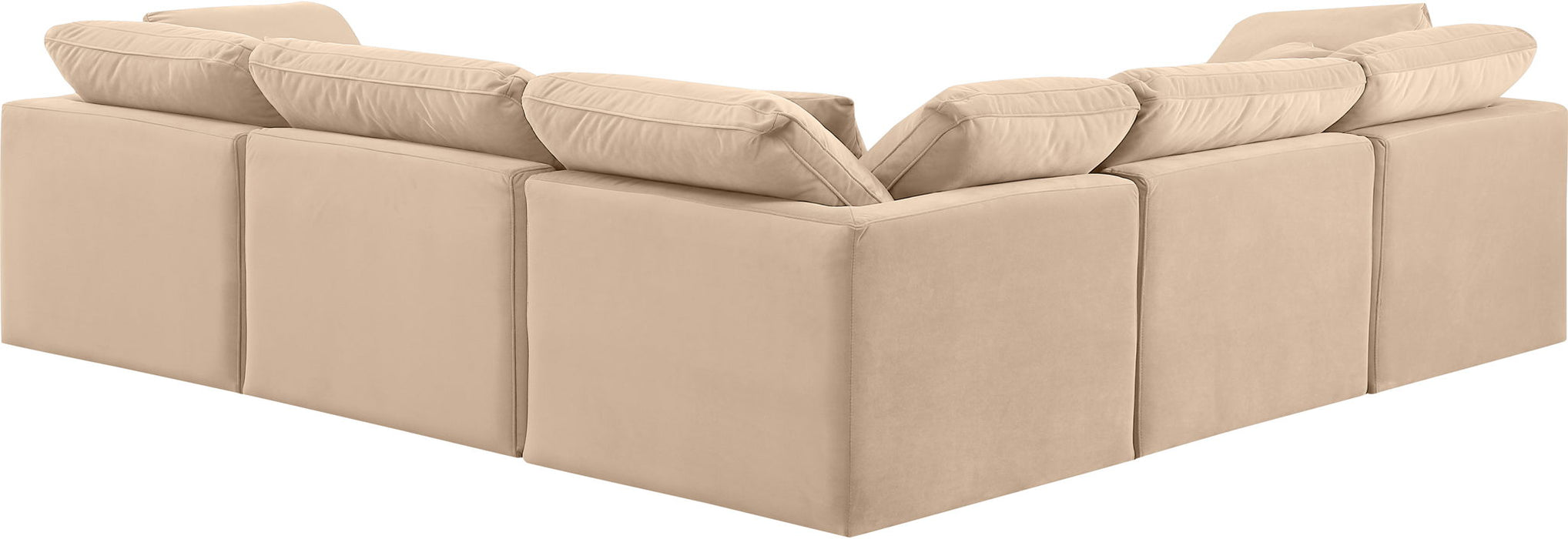 Indulge - Velvet 5 Piece Modular Corner Sectional - Simple Home Plus
