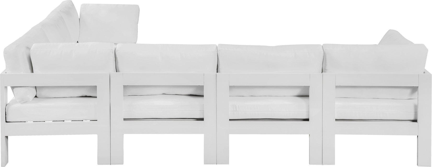 Nizuc - Outdoor Patio 6 Piece Modular Sectional With White Frame - Simple Home Plus