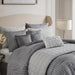 Royce - 10 Piece California King Luxury Comforter Set - Gray - Simple Home Plus