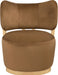 Elara - Velvet Upholstered Swivel Accent Chair - Saddle / Stained Natural - Simple Home Plus