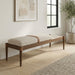 Nara - Linen Textured Fabric Upholstered Bench - Painted Brown Walnut - Simple Home Plus