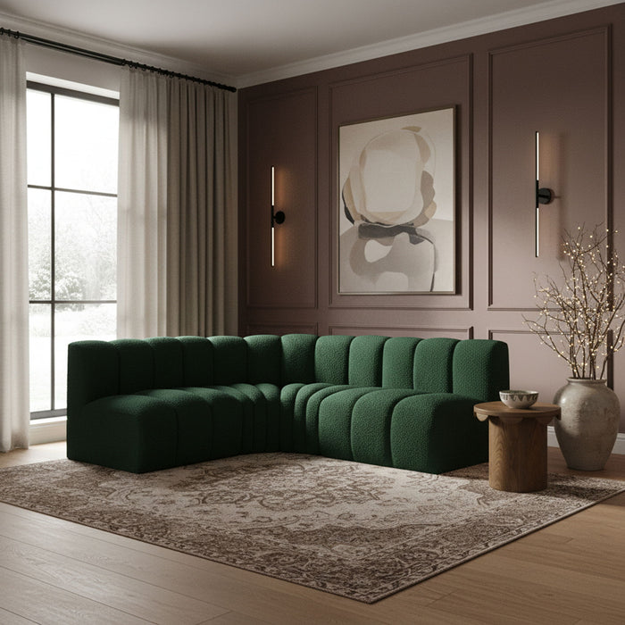 Arc - Boucle Fabric 4 Piece Corner Modular Sofa - Simple Home Plus