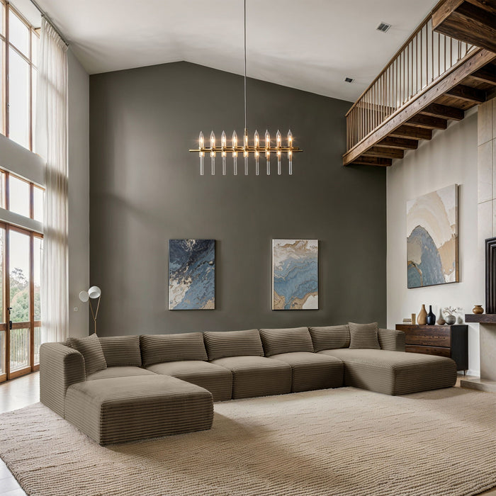 Shaggy - Fabric 6 Piece Modular Sectional With Chaise And Ottoman - Simple Home Plus