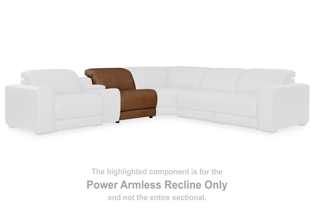 Magic Man - Power Armless Recliner With Adj Headrest - Caramel - Simple Home Plus