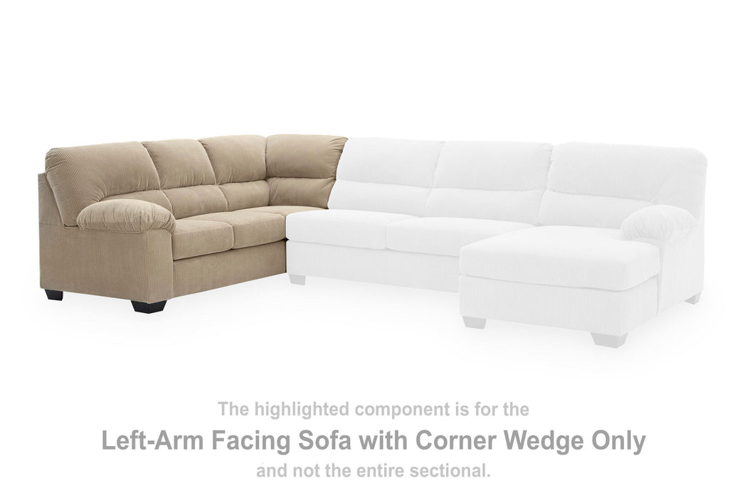 SimpleJoy - LAF Sofa With Corner Wedge - Sand - Simple Home Plus