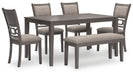 Wrenning - Gray - Dining Room Table Set (Set of 6) - Simple Home Plus