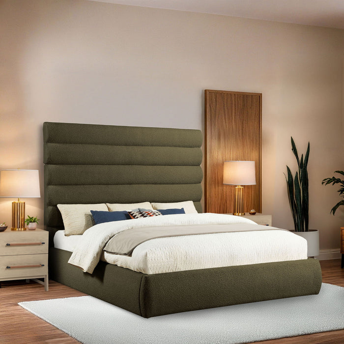 Adam - Boucle Fabric Bed With 70.5" Headboard - Simple Home Plus