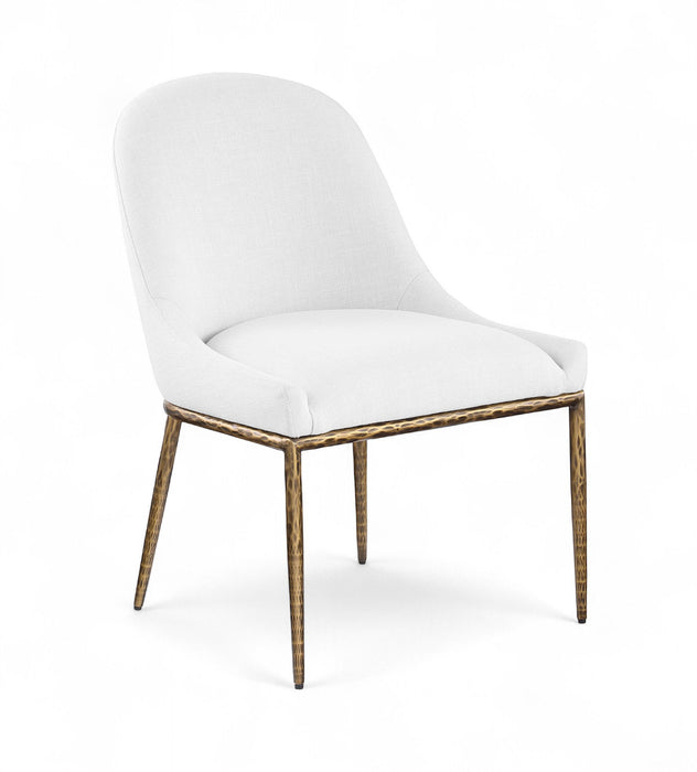 Ferro - Upholstered Dining Side Chair With Brushed Gold Legs - Simple Home Plus