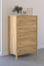 Bermacy - Light Brown - Five Drawer Chest - Simple Home Plus