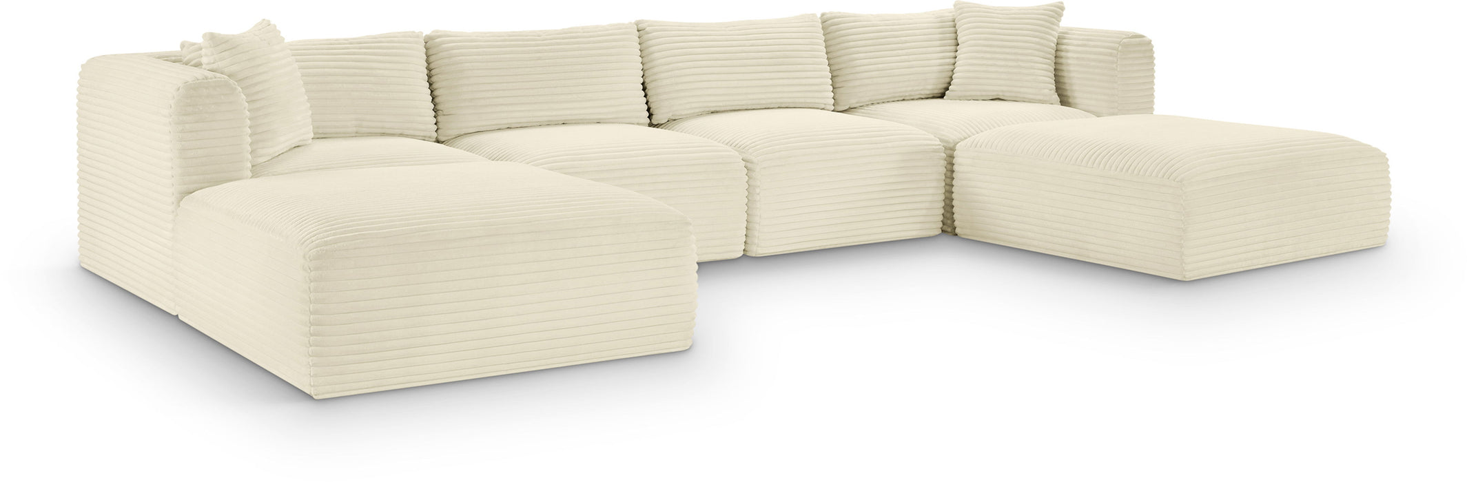Shaggy - 6 Piece Modular Sectional With 2 Ottomans - Simple Home Plus