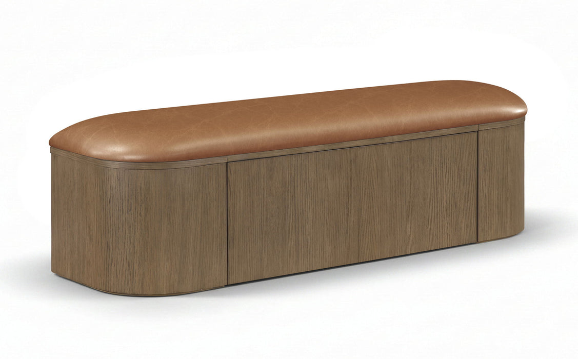 Velden - Upholstered Storage Bench With Stained Brown Base - Simple Home Plus