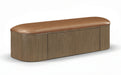 Velden - Upholstered Storage Bench With Stained Brown Base - Simple Home Plus