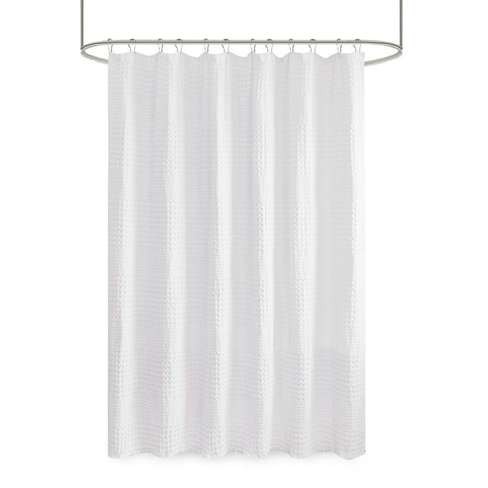 Arlo - Super Waffle Textured Solid Shower Curtain - White - Simple Home Plus