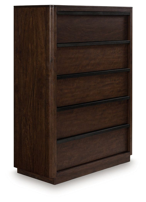 Dilenno - Dark Brown - Five Drawer Chest - Simple Home Plus