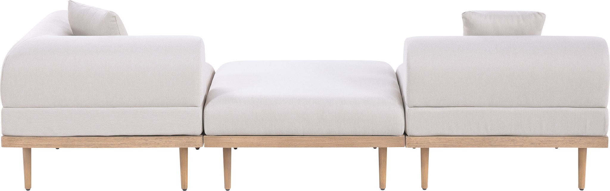 Laguna - 3 Piece Upholstered Outdoor Patio Modular Sofa With Backless Seat And 1 Arm - Simple Home Plus