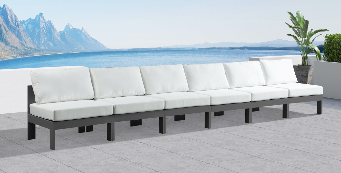 Nizuc - Outdoor Patio 6 Seat Armless Modular Sofa With Gray Frame - Simple Home Plus