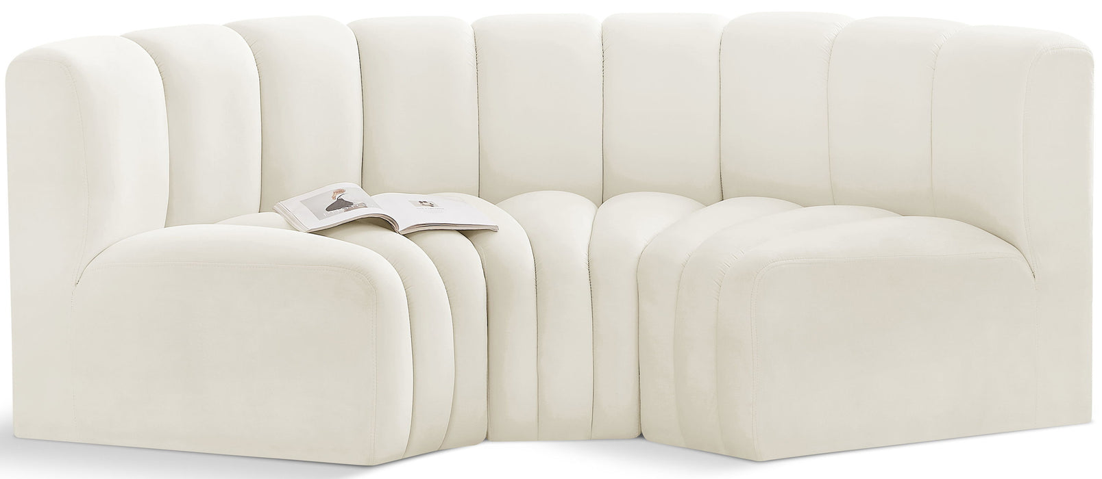 Arc - Velvet 3 Piece Modular U-Shaped Sofa - Simple Home Plus
