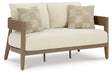 Serene Bay - Dark Brown / White - Loveseat With Cushion - Simple Home Plus