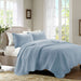 Tuscany - 3 Piece Full Reversible Scalloped Edge Quilt Set - Blue - Simple Home Plus