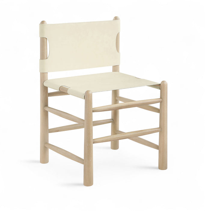 Santos - Vegan Leather Upholstered Dining Chair With Stained Natural Base (Set of 2) - Simple Home Plus