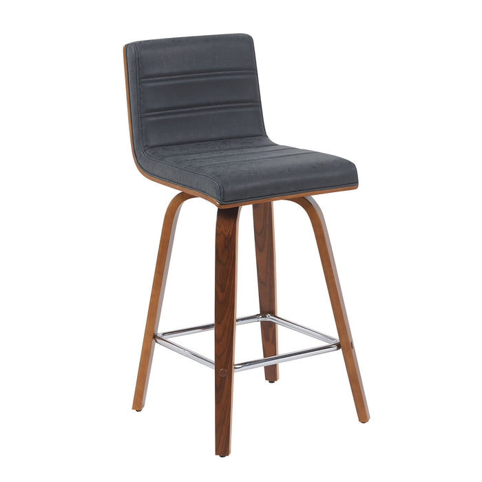 Vienna - Modern Counter Height Swivel Bar Stool - Walnut Finished Wood Frame - Simple Home Plus