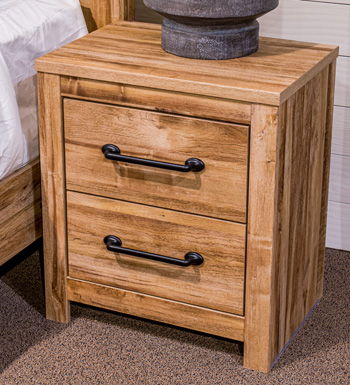 Maystonna - Two Drawer Night Stand - Brown - Simple Home Plus
