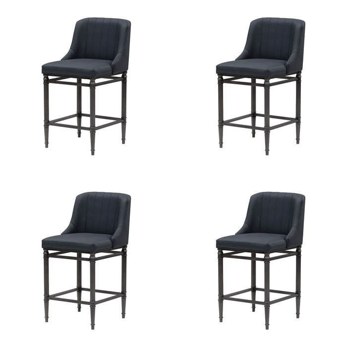 Marvin - Steel Frame Faux Leather Upholstered Counter Height Barstool