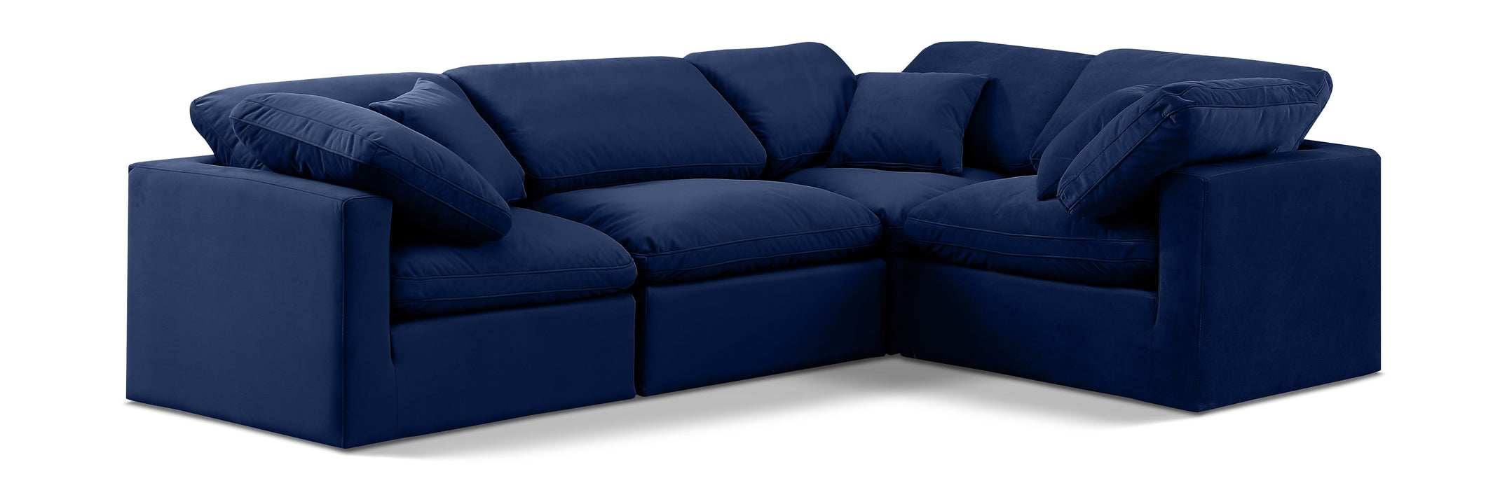 Indulge - Velvet 4 Piece Modular Corner Sectional - Simple Home Plus
