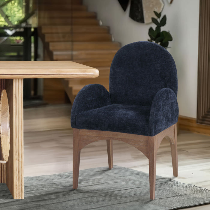 Waldorf - Chenille Dining Arm Chair With Natural Legs - Simple Home Plus