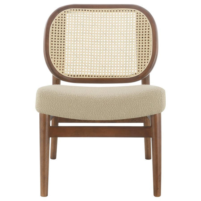 Rayo - Rattan Cane Back Accent Chair With Padded Seat - Simple Home Plus