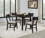 Catley - 5 Piece Round Drop Leaf Dining Table Set - Dark Coffee - Simple Home Plus