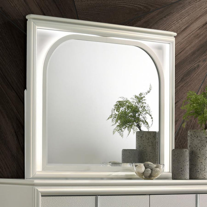 Olivia - LED Dresser Mirror - Pearl White - Simple Home Plus