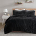 Malea - Shaggy Duvet Cover Set - Black - Simple Home Plus