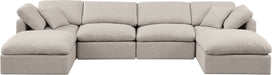 Indulge - Linen 6 Piece Modular Double Chaise Sectional - Simple Home Plus