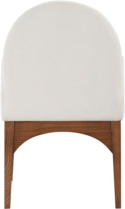 Waldorf - Chenille Dining Arm Chair With Brown Legs - Simple Home Plus