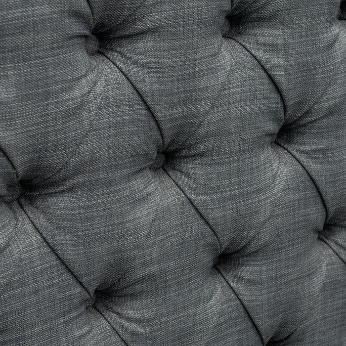 Amelia - Upholstered Wingback Headboard With Button Tufting & Nailhead Trim Woven - Dark Gray - Simple Home Plus
