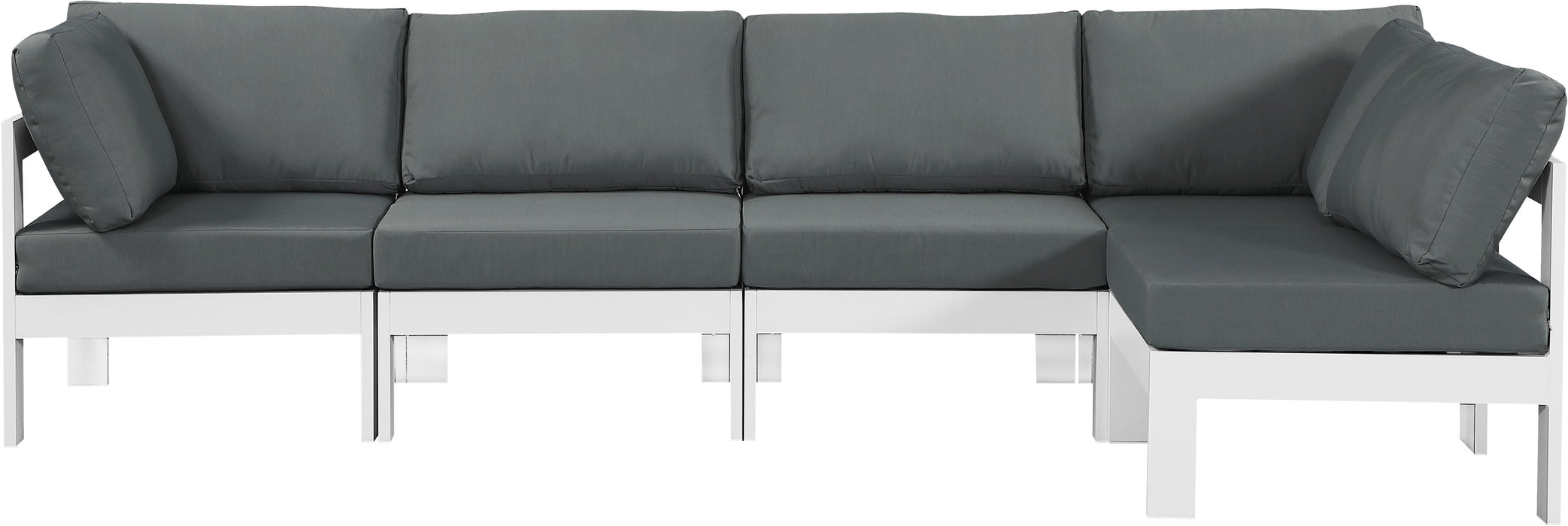 Nizuc - Outdoor Patio 5 Piece Modular Sectional With White Frame - Simple Home Plus