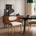 Riccio - Performance Fabric Upholstered Dining Side Chair (Set of 2) With Light Brown Legs - Cream - Simple Home Plus