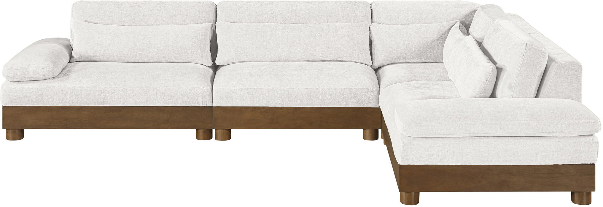 Turin - Chenille Fabric Upholstered Modular Sectional - Cream - Simple Home Plus