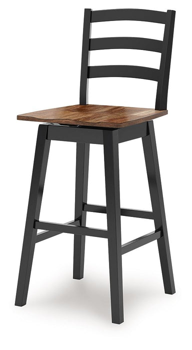 Wildenauer - Tall Swivel Barstool (Set of 2) - Brown / Black - Simple Home Plus