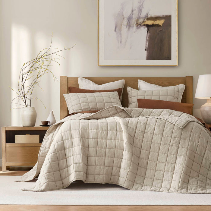 100% Linen - Full/Queen Linen Garment Washed Quilt Set - Linen - Simple Home Plus