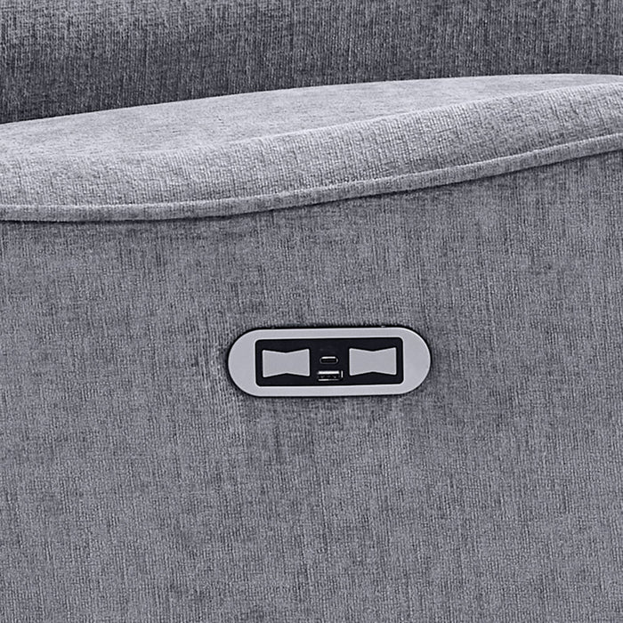 Cameron - Power Recliner 3-in-1 With Swivel, Glider, Charging Station - Gray