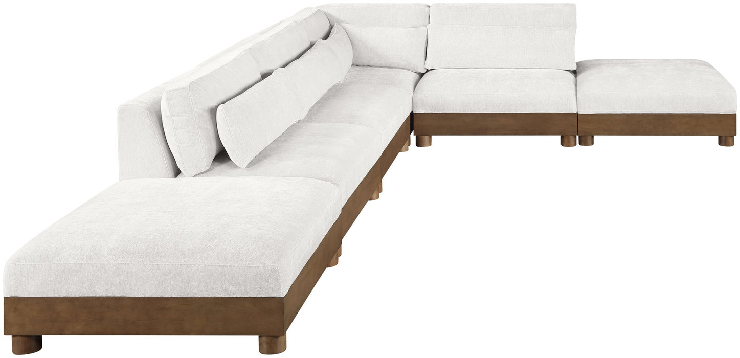 Turin - Chenille Fabric Upholstered Modular Sectional - Cream - Simple Home Plus