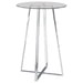 Zanella - Round Glass Top Bistro Bar Table - Chrome - Simple Home Plus