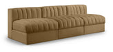 Rummi - Velvet Performance Fabric Upholstered 3 Piece Modular Armless Sofa - Simple Home Plus