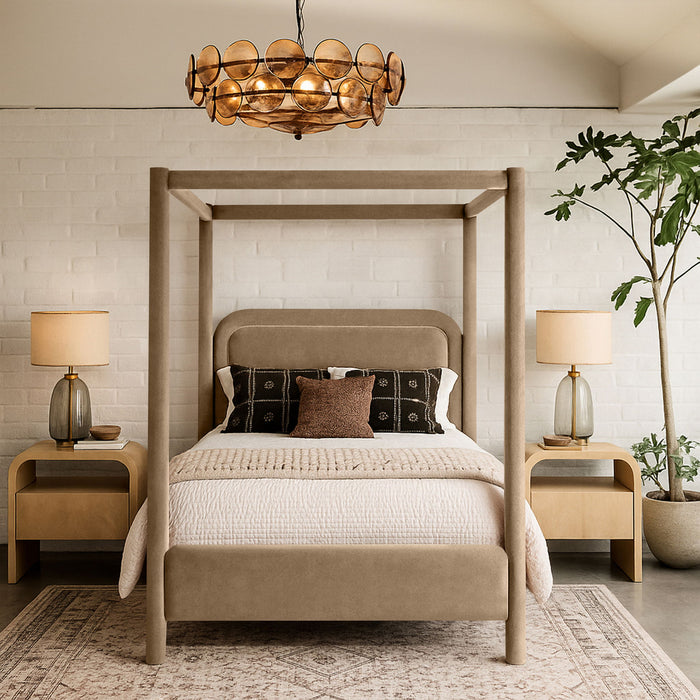 Salina - Velvet Upholstered Bed - Simple Home Plus